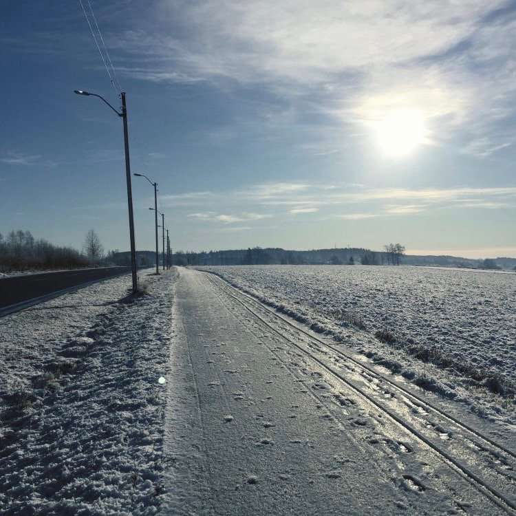 Icy winter roads on a Father's Day Run