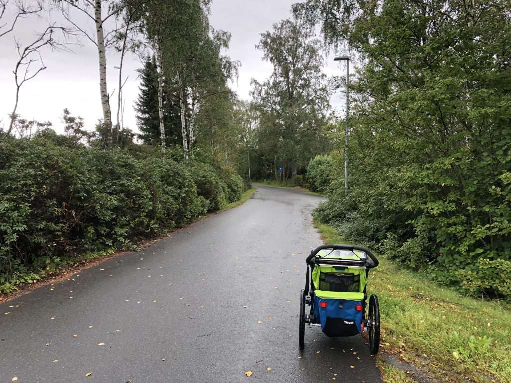 Jogging with a stroller during a recovery run