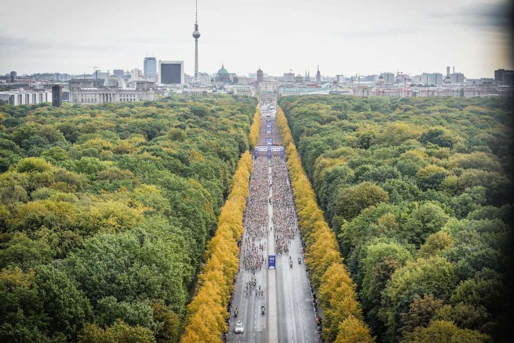 Berling Marathon 2019 start area in Tiergarten.