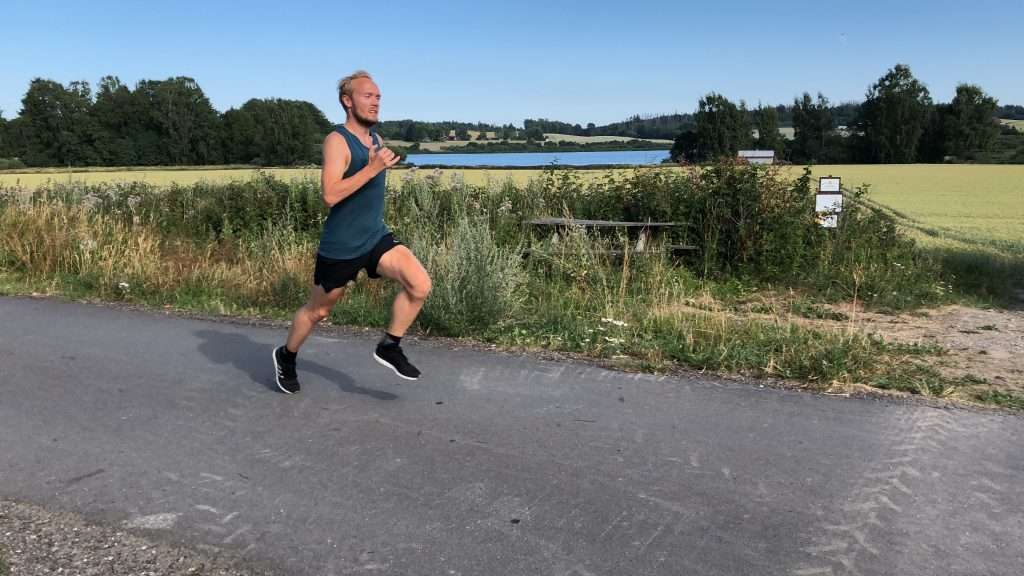 Man running strides
