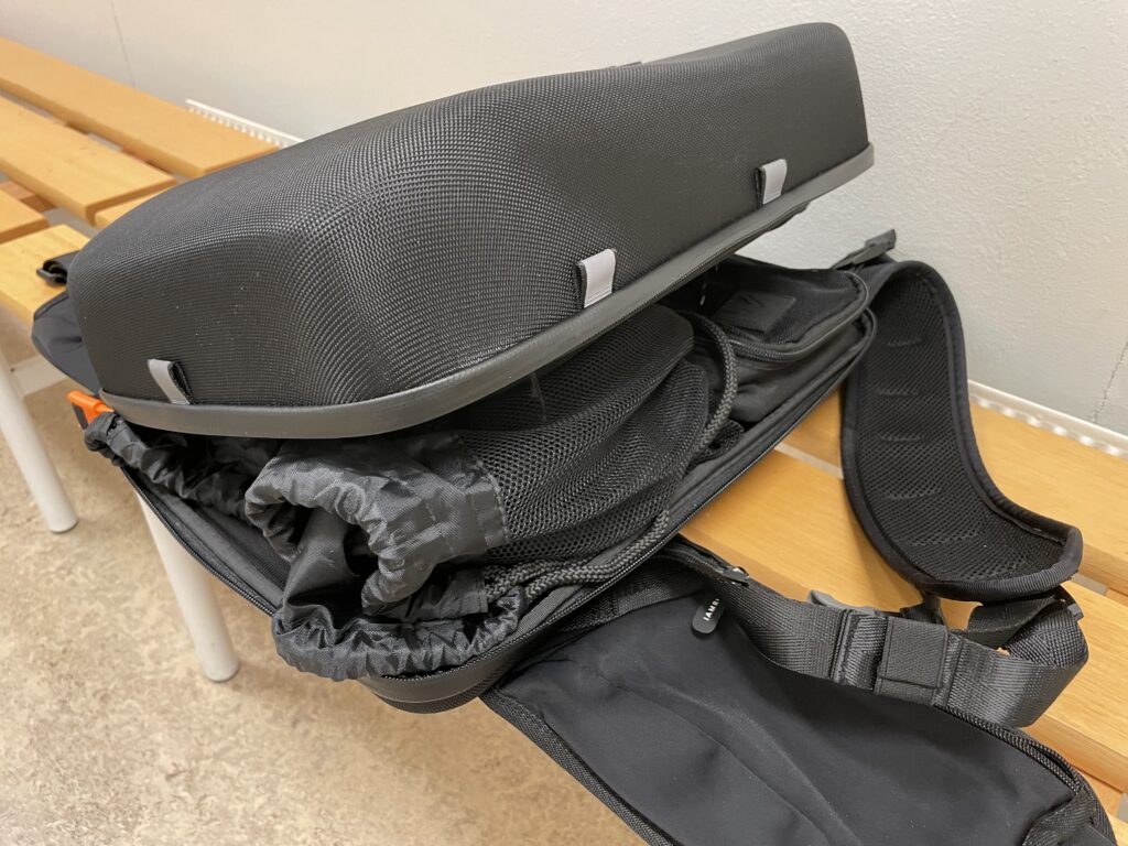 IAMRUNBOX Backpack Pro 2.0 Review showing the backpack packed, but not fully closed