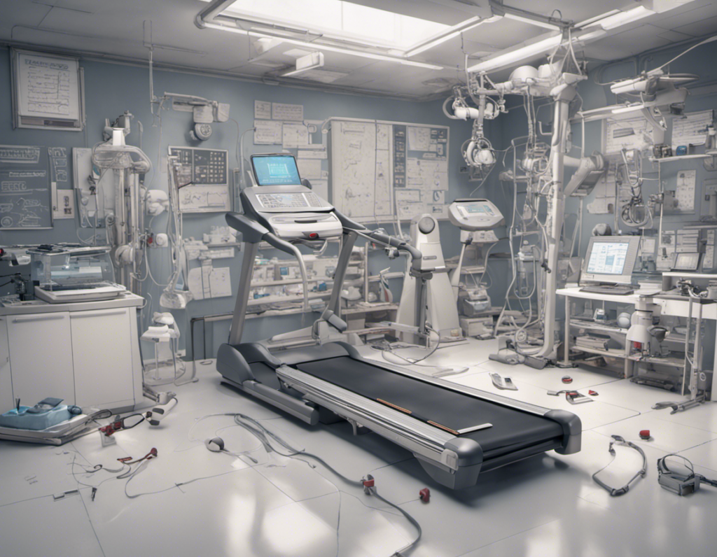 Science of running category image, a treadmill in a futuristic science lab